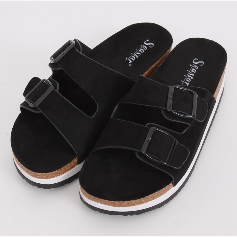Pantofole scholki nere SS115P Nero 2