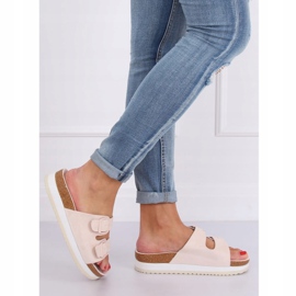 Pantofole scholki beige SS115P Beige multicolore rosa 1