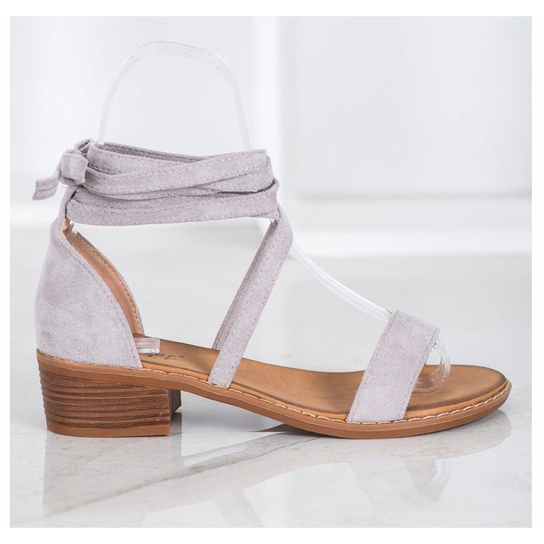 Sandali allacciati grigio 2