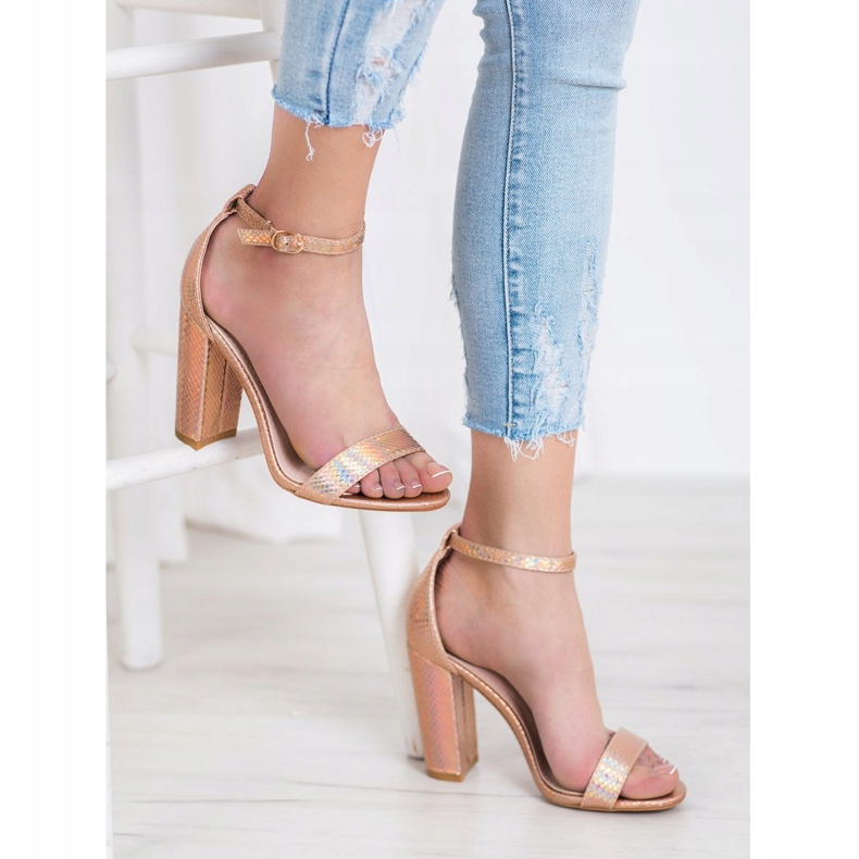 Seastar Sandali lucidi sexy d'oro 2