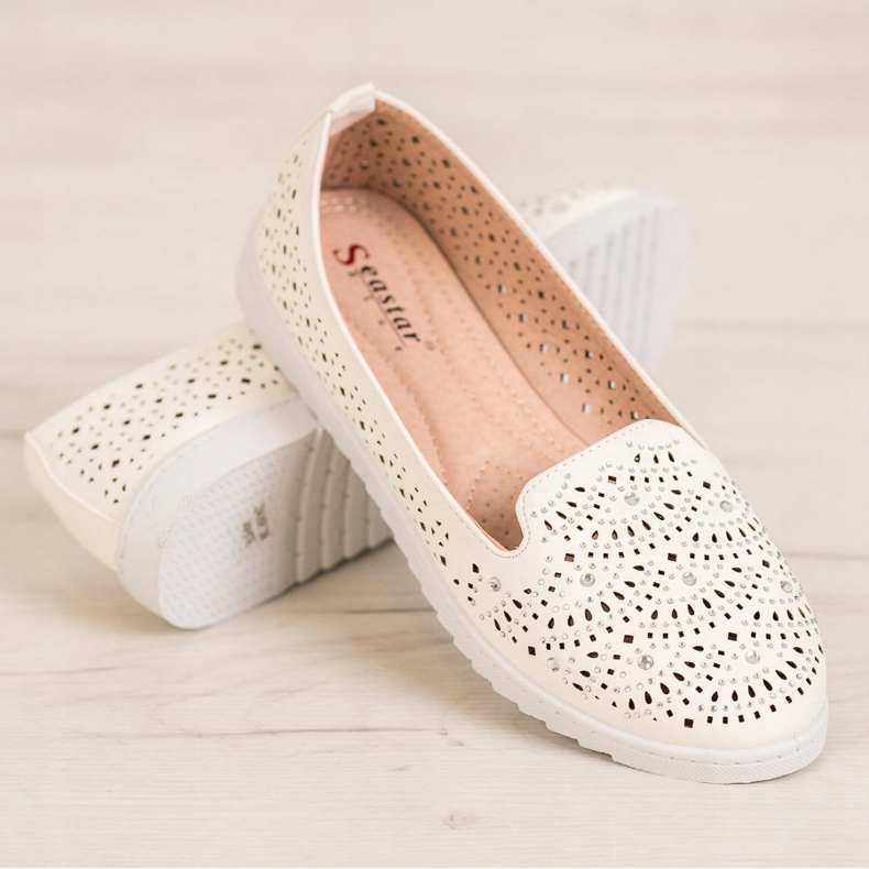 Seastar Signori traforati con cristalli bianca 1
