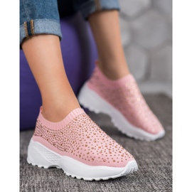 Diamantique Scarpe sportive con cristalli rosa 2