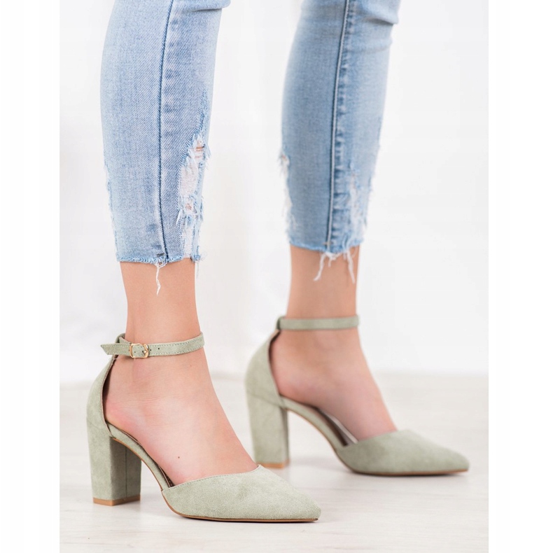 Seastar Décolleté in pelle scamosciata su un pilastro multicolore verde 1