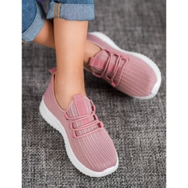 SHELOVET Scarpe sportive in tessuto rosa 1