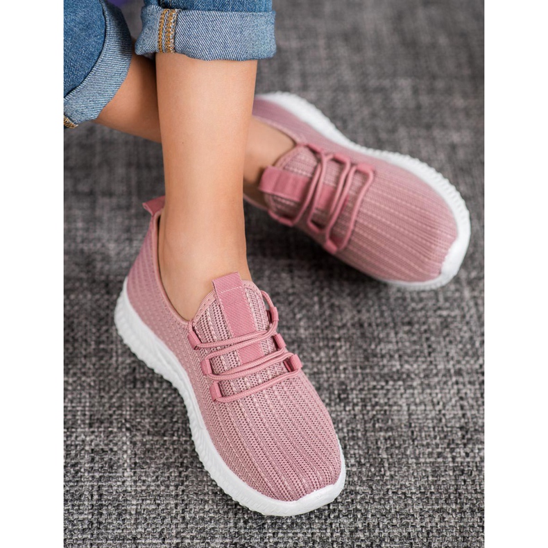 SHELOVET Scarpe sportive in tessuto rosa 1