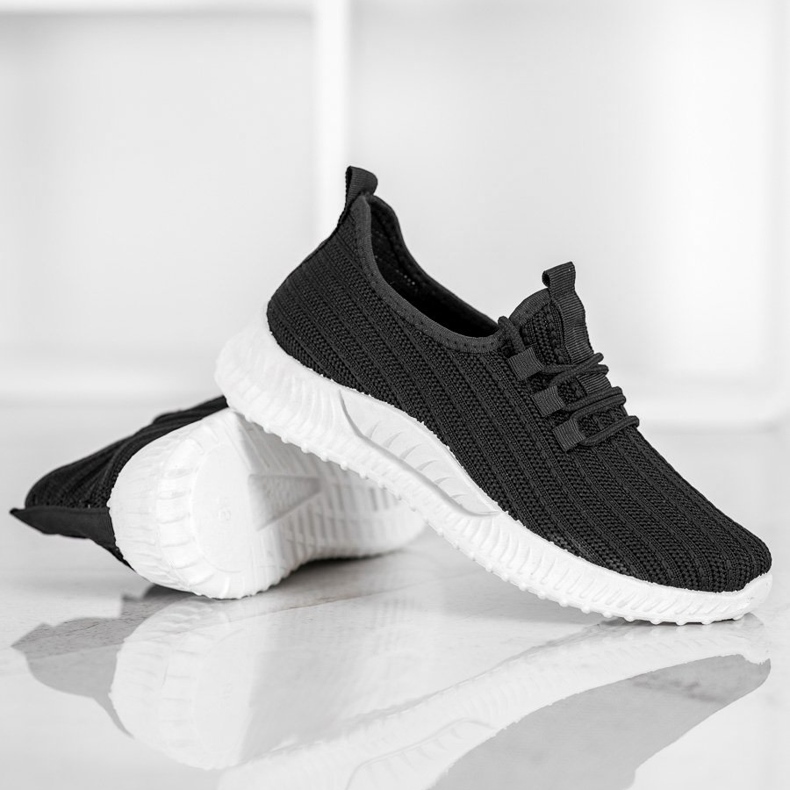 SHELOVET Scarpe sportive in tessuto nero 1