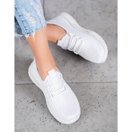 SHELOVET Scarpe sportive in tessuto bianco 1