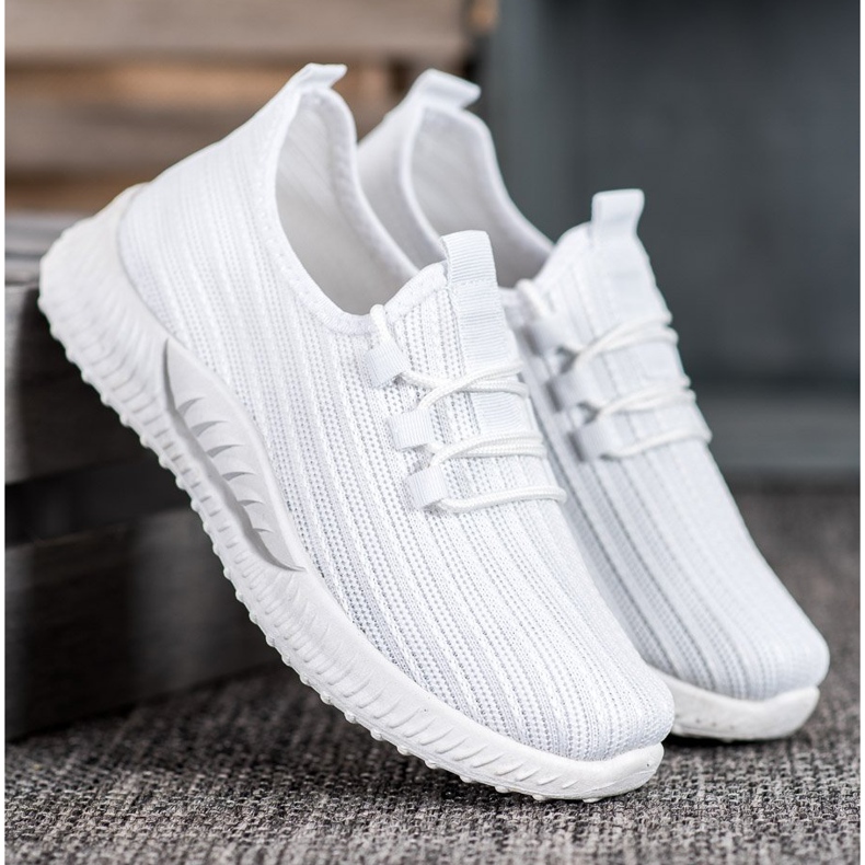 SHELOVET Scarpe sportive in tessuto bianca 2