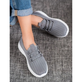 SHELOVET Scarpe sportive in tessuto grigio 1