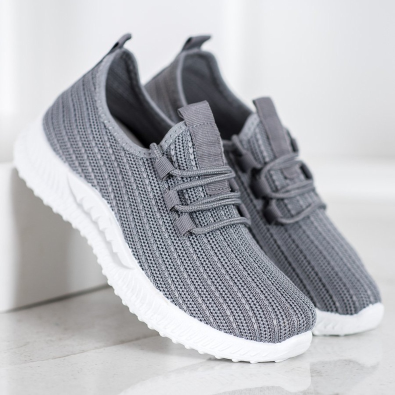 SHELOVET Scarpe sportive in tessuto grigio 2