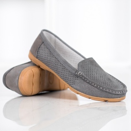 Mocassini In Pelle Con Glitter VINCEZA grigio 1