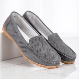 Mocassini In Pelle Con Glitter VINCEZA grigio 2