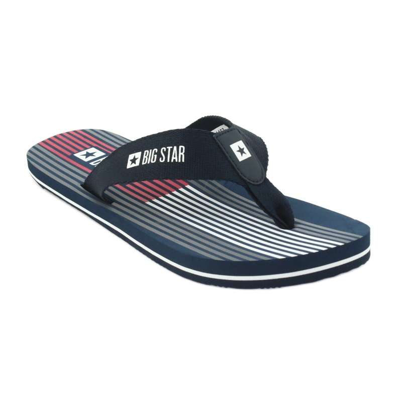 Pantofole da uomo Big Star 174463 blu navy bianca rosso 1