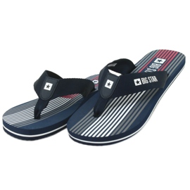 Pantofole da uomo Big Star 174463 blu navy bianco rosso 2