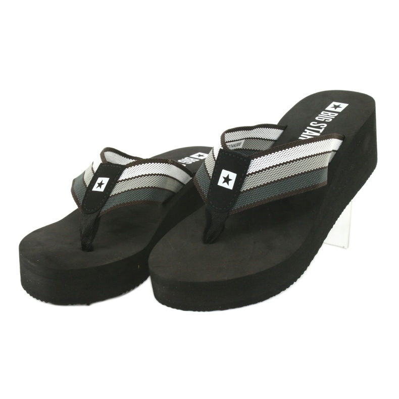 Infradito Big Star sulla zeppa 274A300 nero grigio 2