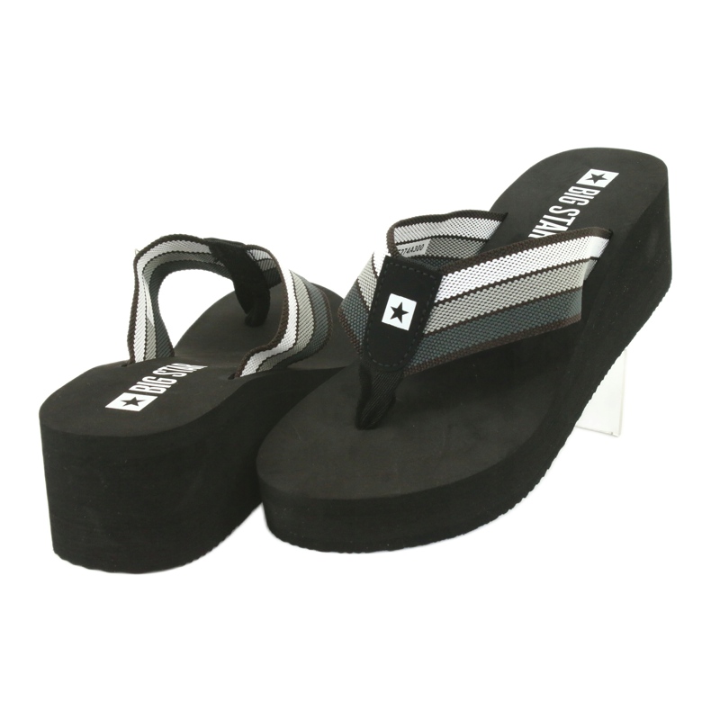 Infradito Big Star sulla zeppa 274A300 nero grigio 3