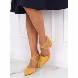 Décolleté tacco alto taglio miele LY9153-5 Giallo 1