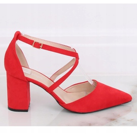 Décolleté tacco alto taglio rosso D85-5 Red 1