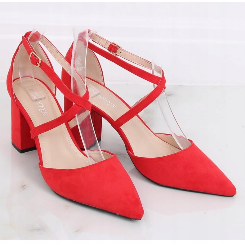 Décolleté tacco alto taglio rosso D85-5 Red 2