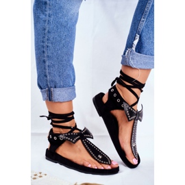 Lu Boo Sandali da donna allacciati neri Japanese Mara nero 1