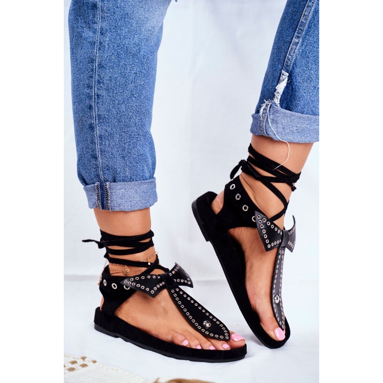 Lu Boo Sandali da donna allacciati neri Japanese Mara nero 1