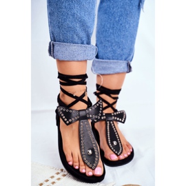 Lu Boo Sandali da donna allacciati neri Japanese Mara nero 2