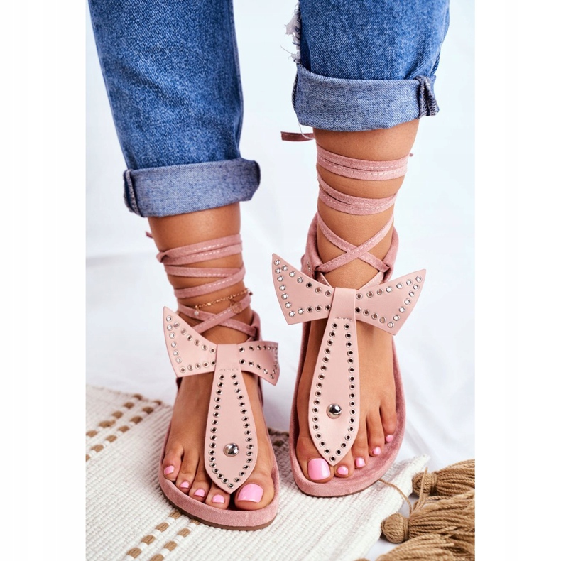 Lu Boo Sandali allacciati da donna Japanese Powder Pink Mara rosa 1