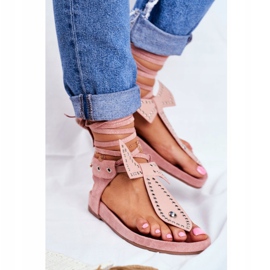 Lu Boo Sandali allacciati da donna Japanese Powder Pink Mara rosa 2