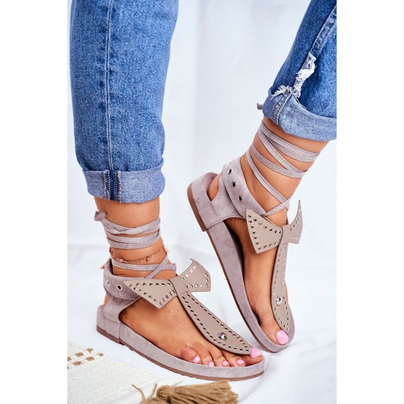 Lu Boo Sandali da donna allacciati grigi Japanese Mara grigio 1