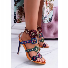 LU BOO Sandali con tacco alto Jet Studs Rockers Multicolore 2
