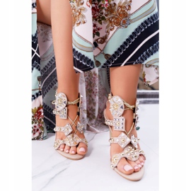 Lu Boo Sandali con tacco alto Jets Studs Rockers Beige 2