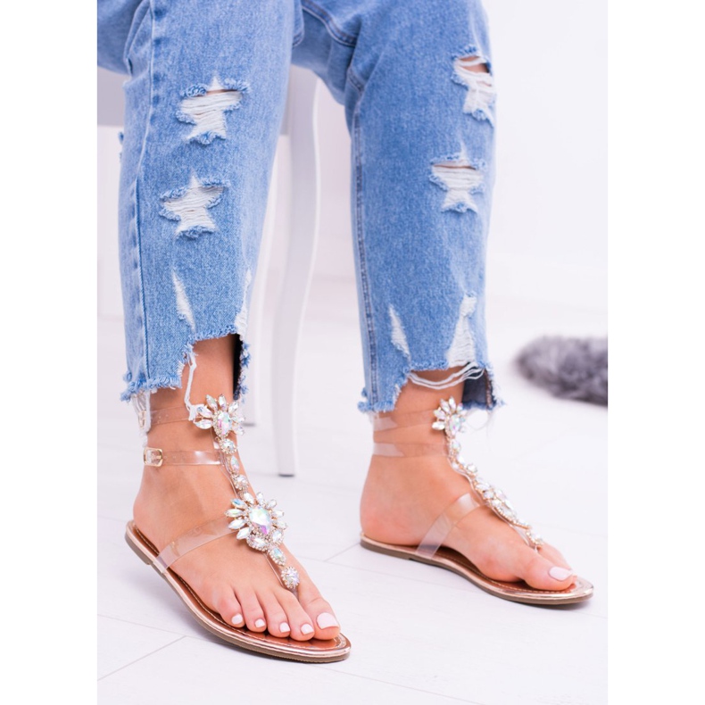 Scarpe Lu Boo Economiche Eleganti Sandali Dorati Strass Nomire multicolore giallo 1