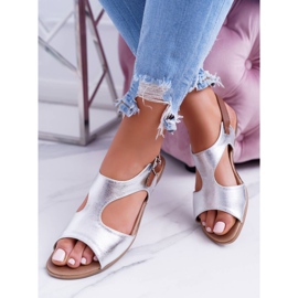 Sandali argento luce Kongito grigio 1