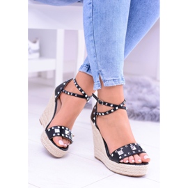 Sandali da donna neri con borchie Jet Espadrillas Mariko nero 1