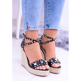 Sandali da donna neri con borchie Jet Espadrillas Mariko nero 2