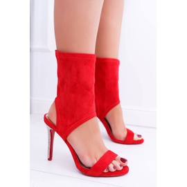 Sandali Da Donna Con Tacco Alto Lu Boo Con Cubic Zirconia Rosso Daydream 1