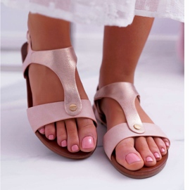 S.Barski Sandali da donna Flat Pink Verner rosa 2