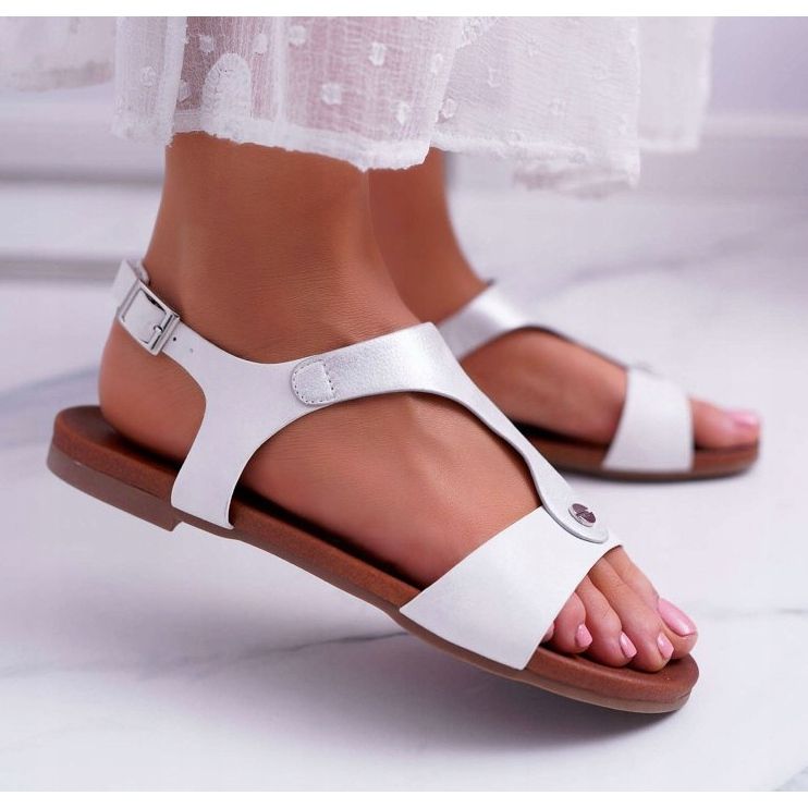 S.Barski Sandali da donna Flat White Verner bianco 1