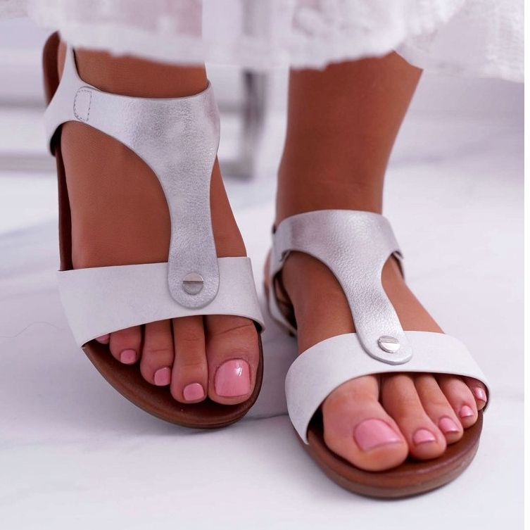 S.Barski Sandali da donna Flat White Verner bianco 2