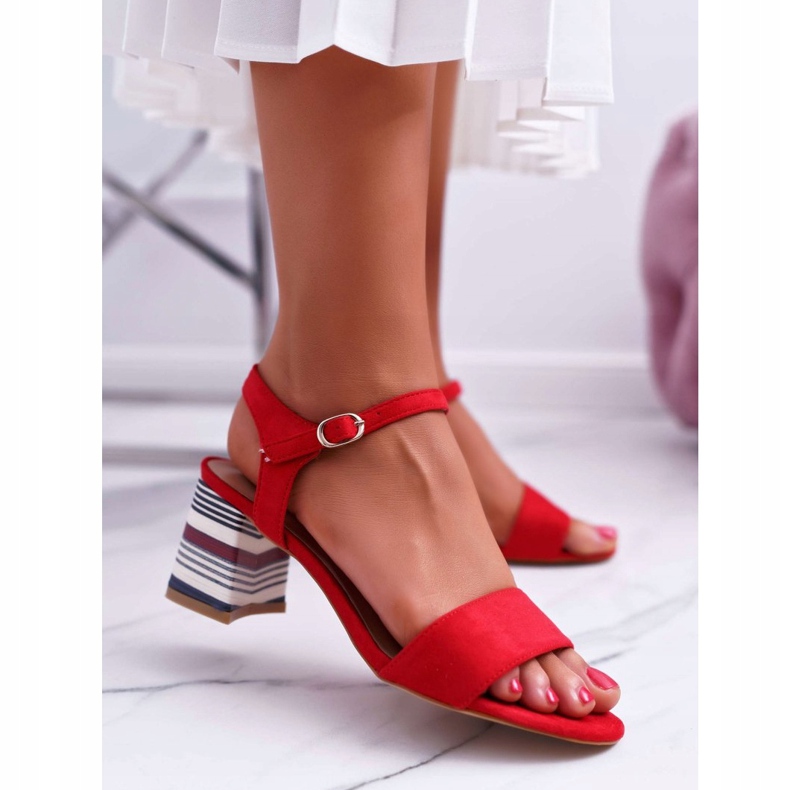 Vinceza Sandali Da Donna Con Tacco Alto Tacco Colorato Rosso Niente 1