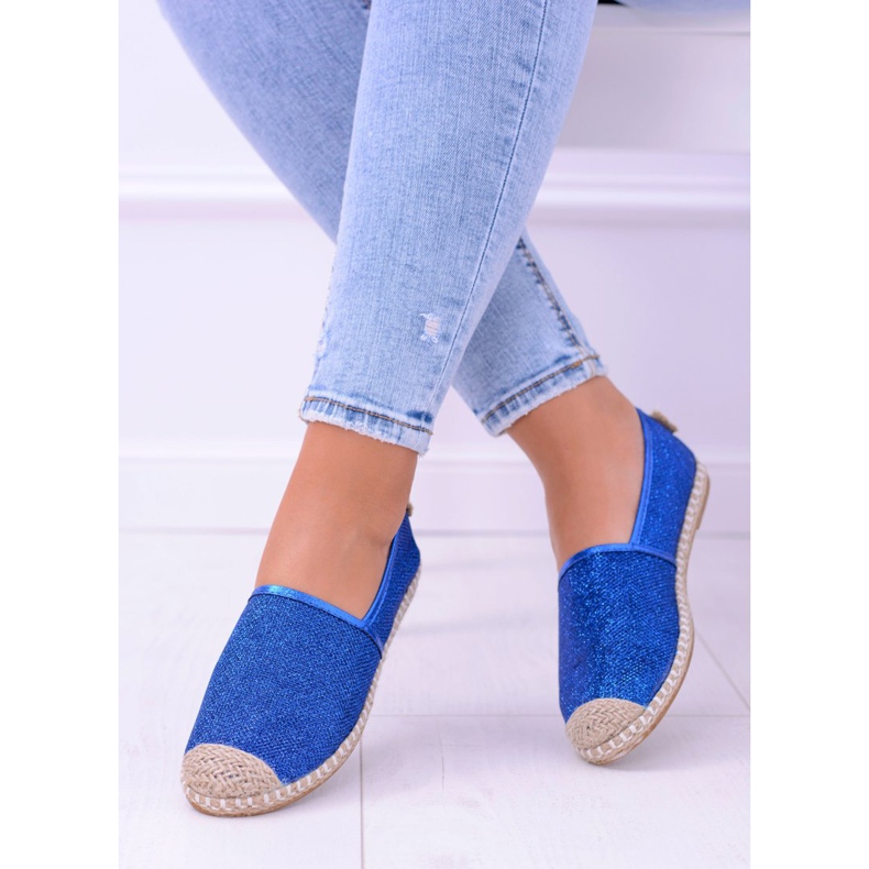 Lu Boo Fiordaliso Espadrillas Slip On Broccato da Donna Miravet blu 1