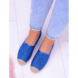 Lu Boo Fiordaliso Espadrillas Slip On Broccato da Donna Miravet blu 2