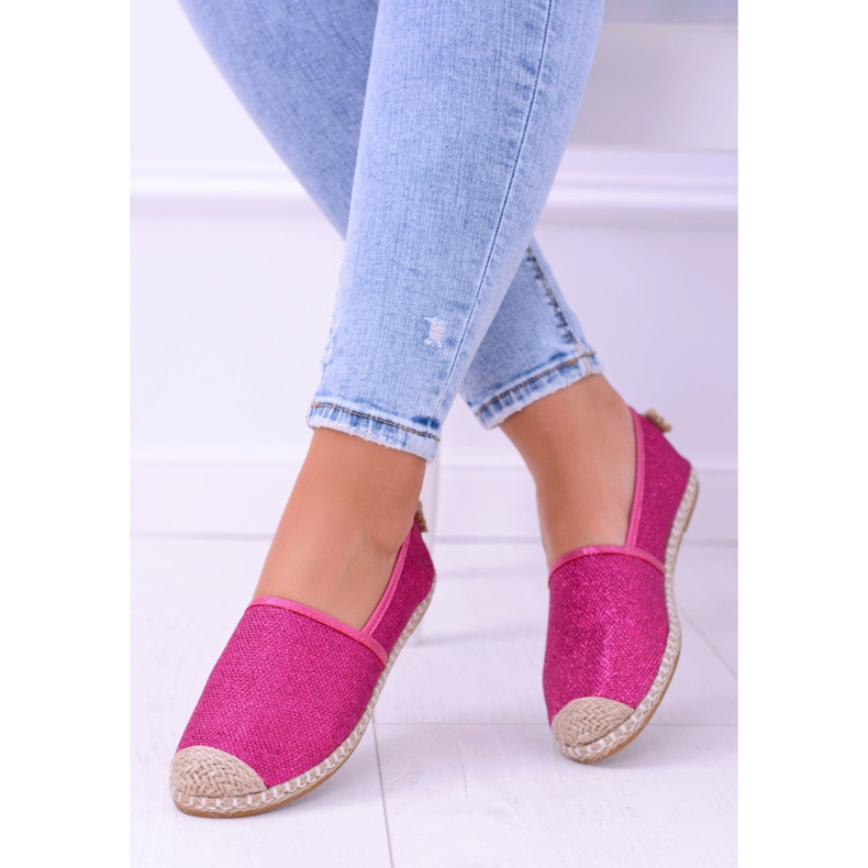 Lu Boo Espadrillas Donna Slip On Broccato Fucsia Miravet rosa 1