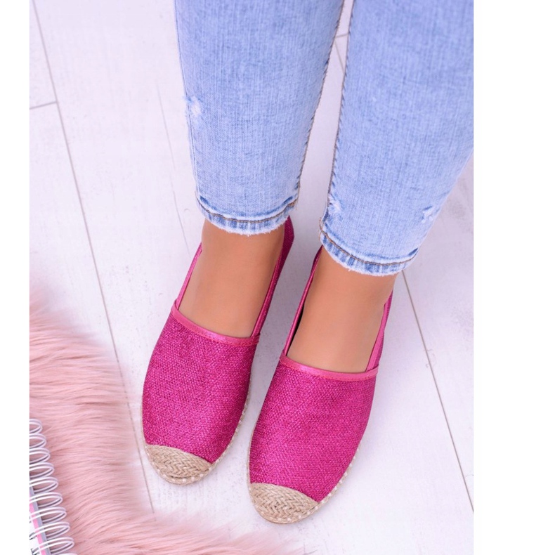 Lu Boo Espadrillas Donna Slip On Broccato Fucsia Miravet rosa 2