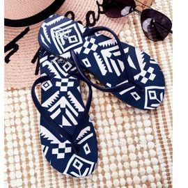 Lu Boo Infradito da donna azteco blu navy Havanna 1