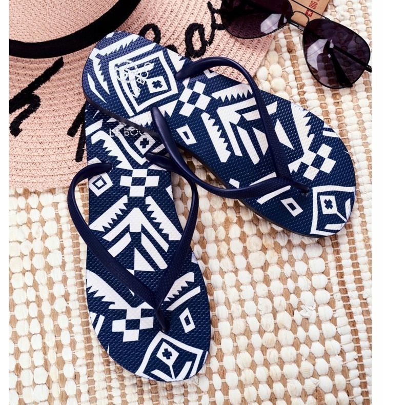 Lu Boo Infradito da donna azteco blu navy Havanna 1