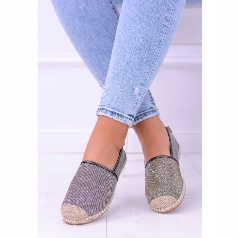 Lu Boo Glitter Espadrillas Slip On da donna Miravet beige d'oro 1