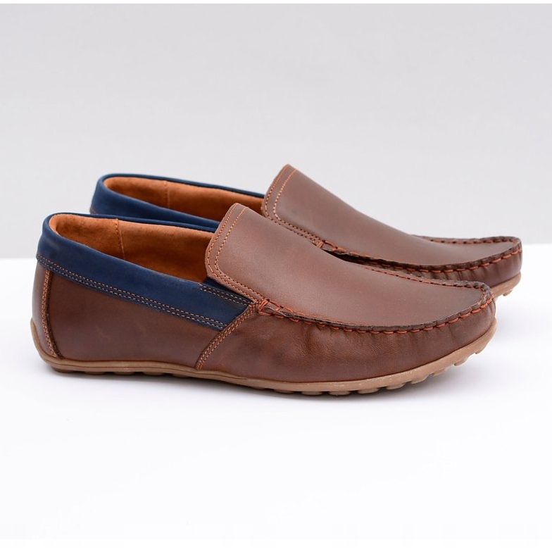 Neex | Mocassini Slip-On Pardon da uomo in pelle marrone 1