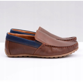 Neex | Mocassini Slip-On Pardon da uomo in pelle marrone 2