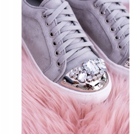 Sneakers Lu Boo Grigie con Cristalli Lucidi grigio 2